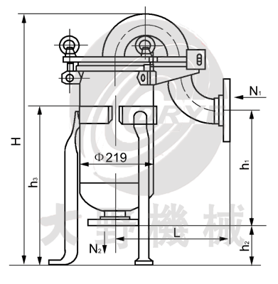 日本大野机械单袋式精细过滤器DJB-I型产品设计图