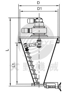日本大野機械立式錐形混合機產品設計圖